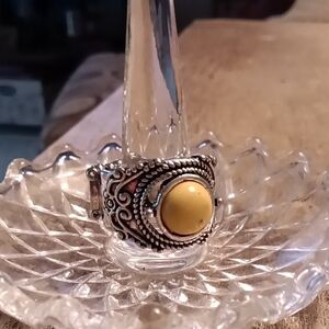 Paparazzi Yellow and Silver Victorian-Inspired Ring